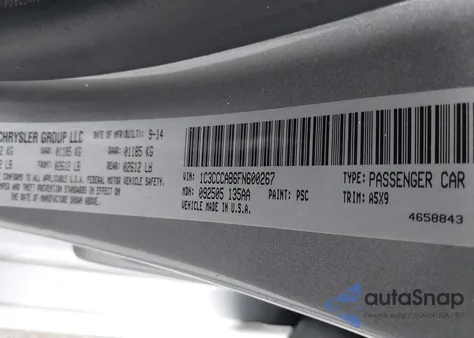 2015 Chrysler 200 Limited из США, поврежденный, VIN 1C3CCCAB6FN600267